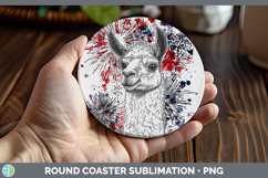 GorgeousFarm Patriotic Splash Round Coaster design.