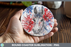 GorgeousFarm Patriotic Splash Round Coaster design.