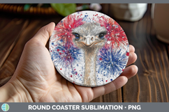 GorgeousFarm Patriotic Splash Round Coaster design.