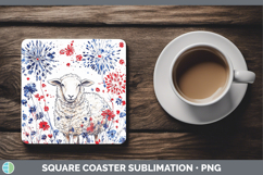 GorgeousFarm Patriotic Splash Square Coaster design.