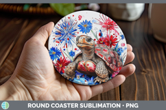 GorgeousFarm Patriotic Splash Round Coaster design.