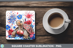 GorgeousFarm Patriotic Splash Square Coaster design.