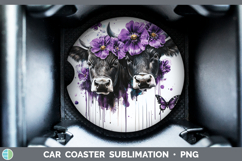 GorgeousFarm Purple Drips Car Coaster design.