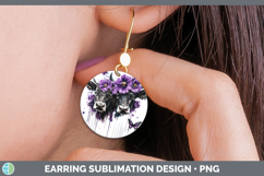 GorgeousFarm Purple Drips Round Earrings design.