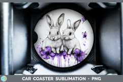 GorgeousFarm Purple Drips Car Coaster design.