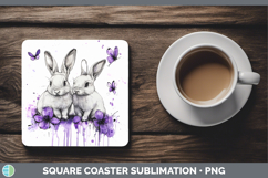 GorgeousFarm Purple Drips Square Coaster design.