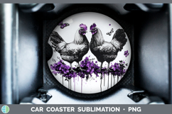GorgeousFarm Purple Drips Car Coaster design.