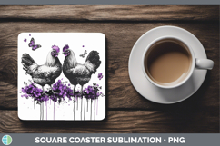 GorgeousFarm Purple Drips Square Coaster design.