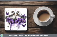 GorgeousFarm Purple Drips Square Coaster design.