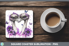 GorgeousFarm Purple Drips Square Coaster design.