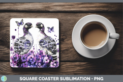 GorgeousFarm Purple Drips Square Coaster design.