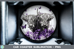 GorgeousFarm Purple Drips Car Coaster design.
