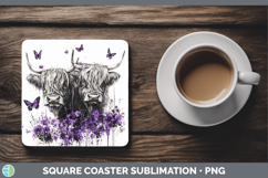 GorgeousFarm Purple Drips Square Coaster design.