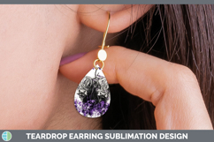 GorgeousFarm Purple Drips Teardrop Earrings design.