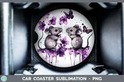 GorgeousFarm Purple Drips Car Coaster design.