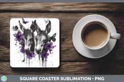 GorgeousFarm Purple Drips Square Coaster design.