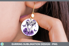 GorgeousFarm Purple Drips Round Earrings design.