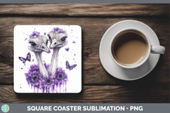 GorgeousFarm Purple Drips Square Coaster design.