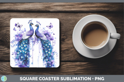 GorgeousFarm Purple Drips Square Coaster design.