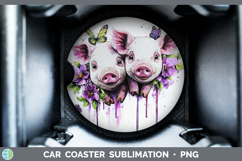 GorgeousFarm Purple Drips Car Coaster design.