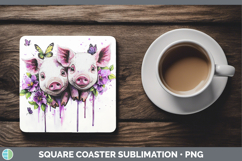 GorgeousFarm Purple Drips Square Coaster design.