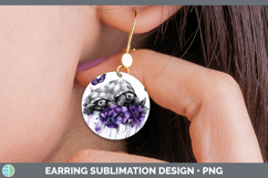 GorgeousFarm Purple Drips Round Earrings design.