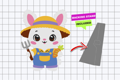 Cute Farm Bunny Kawaii 3D SVG Product Image 3