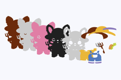 Cute Farm Bunny Kawaii 3D SVG Product Image 2
