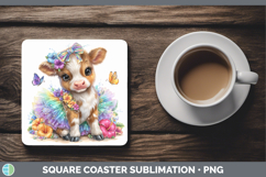 GorgeousFarm Rainbow Summer Square Coaster design.