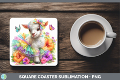 GorgeousFarm Rainbow Summer Square Coaster design.