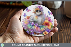 GorgeousFarm Rainbow Summer Round Coaster design.