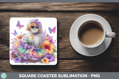 GorgeousFarm Rainbow Summer Square Coaster design.