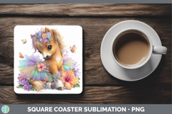 GorgeousFarm Rainbow Summer Square Coaster design.