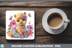 GorgeousFarm Rainbow Summer Square Coaster design.