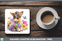 GorgeousFarm Rainbow Summer Square Coaster design.
