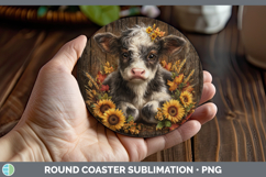 GorgeousFarm Rustic Autumn Round Coaster design.