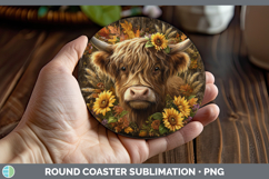 GorgeousFarm Rustic Autumn Round Coaster design.
