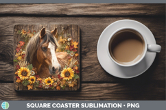 GorgeousFarm Rustic Autumn Square Coaster design.