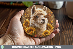 GorgeousFarm Rustic Autumn Round Coaster design.