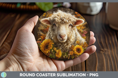 GorgeousFarm Rustic Autumn Round Coaster design.