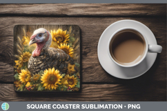 GorgeousFarm Rustic Autumn Square Coaster design.