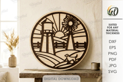 3D Farm Round Sign Laser Cut. Home Wall Decor SVG Product Image 1