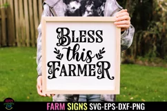 Bless this Farmer SVG I Farmhouse Sign SVG I Country Signs Product Image 1