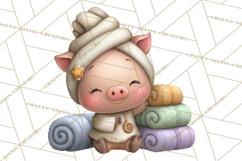 Baby Farm Animals Clipart PNG, Spa Day Cute Animals Product Image 4