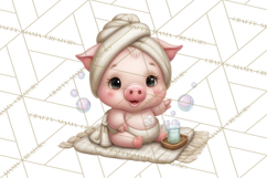 Baby Farm Animals Clipart PNG, Spa Day Cute Animals Product Image 4