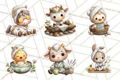 Baby Farm Animals Clipart PNG, Spa Day Cute Animals Product Image 2