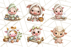 Baby Farm Animals Clipart PNG, Spa Day Cute Animals Product Image 4