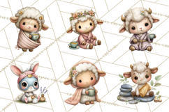 Baby Farm Animals Clipart PNG, Spa Day Cute Animals Product Image 5
