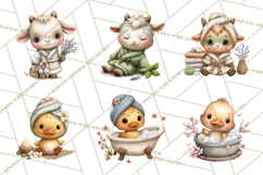 Baby Farm Animals Clipart PNG, Spa Day Cute Animals Product Image 6
