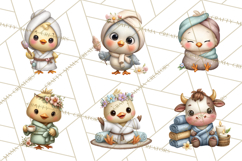 Baby Farm Animals Clipart PNG, Spa Day Cute Animals Product Image 8